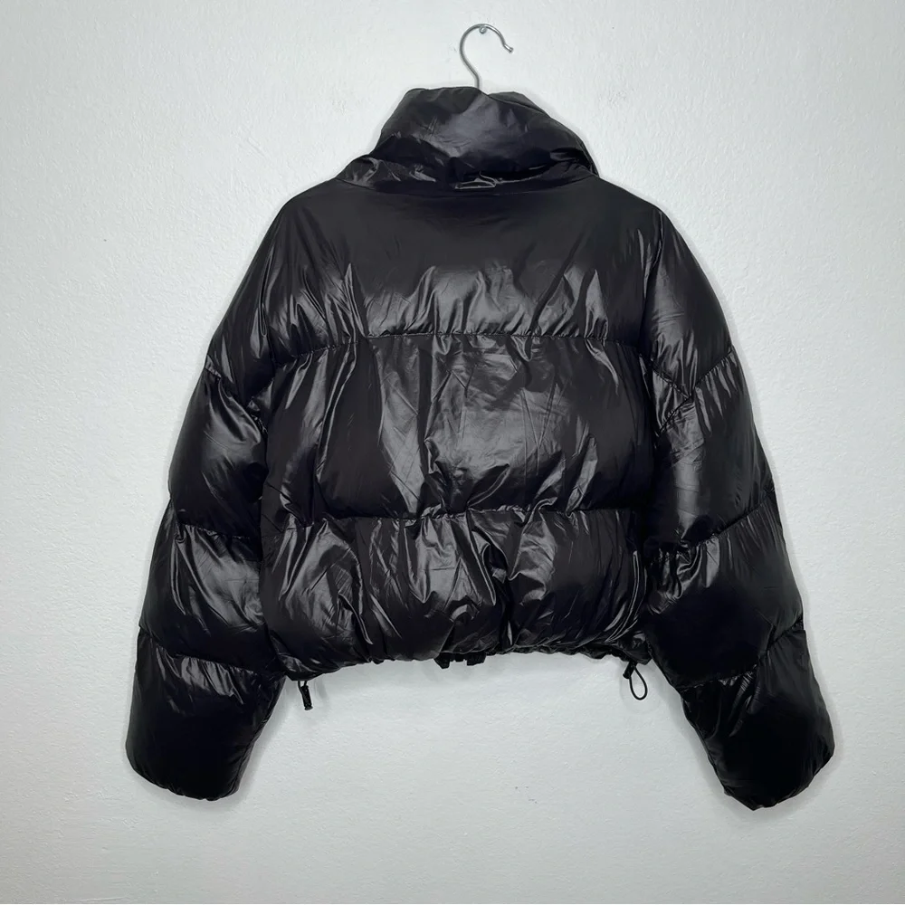 By Dyln Morris Puffer Jacket Cropped Slouchy Baggy Relaxed Fit in Black Medium - Picture 7 of 12